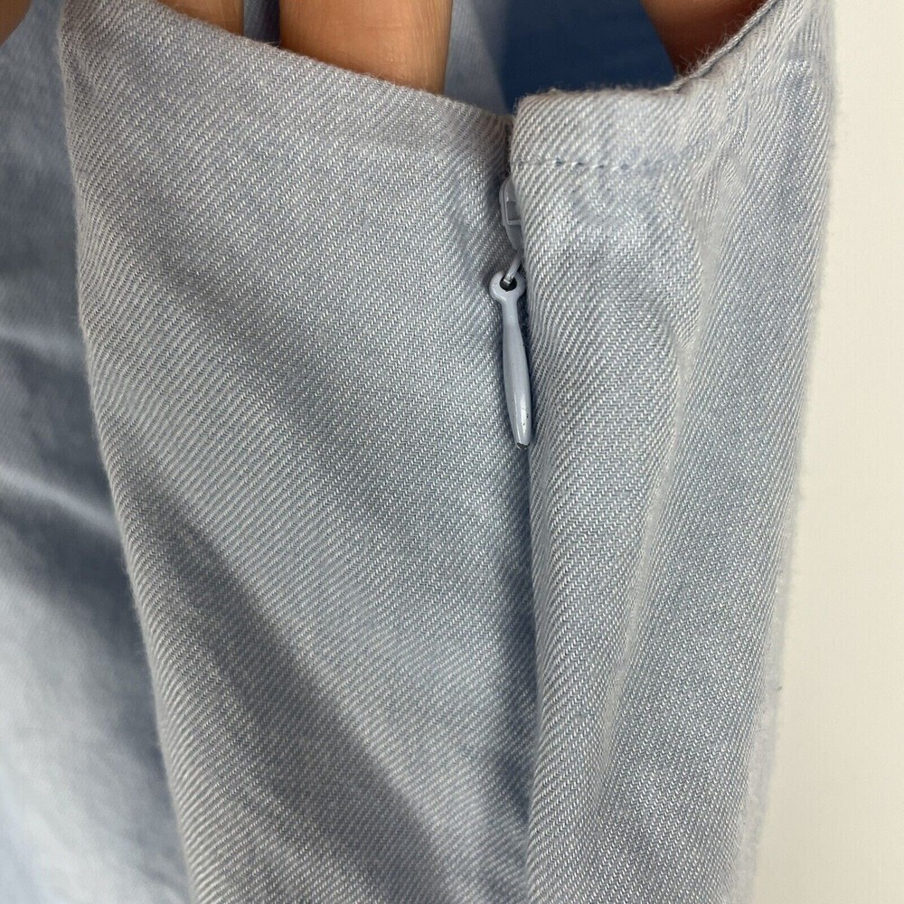 Intermix Blue Sleeveless Button Down Shirt Tencel cotton blend small - Picture 5 of 9